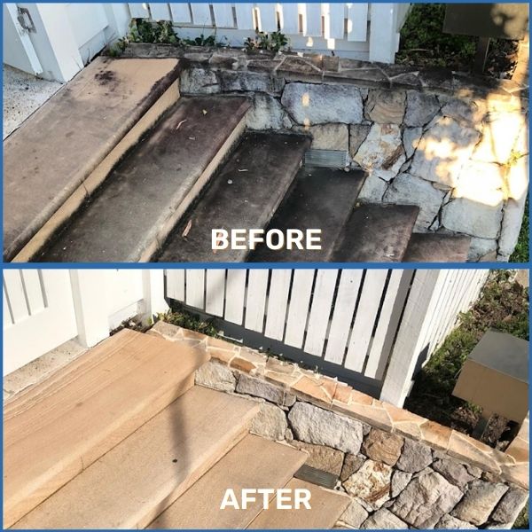House Steps Pressure Cleaning Before And After